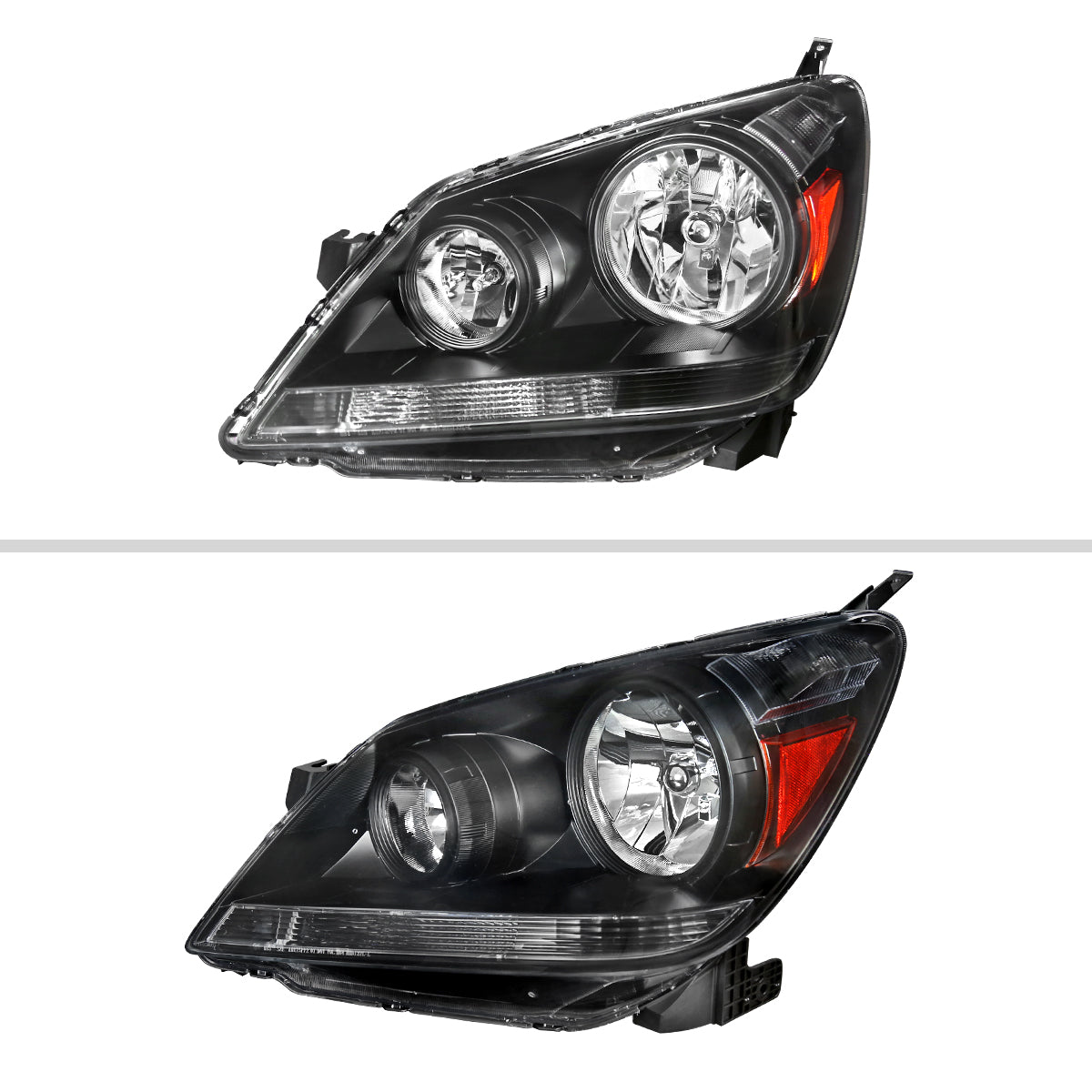 2005-2007 Honda Odyssey Factory Style Crystal Headlights w/ 9006 Bulbs (Matte Black Housing / Clear Lens)