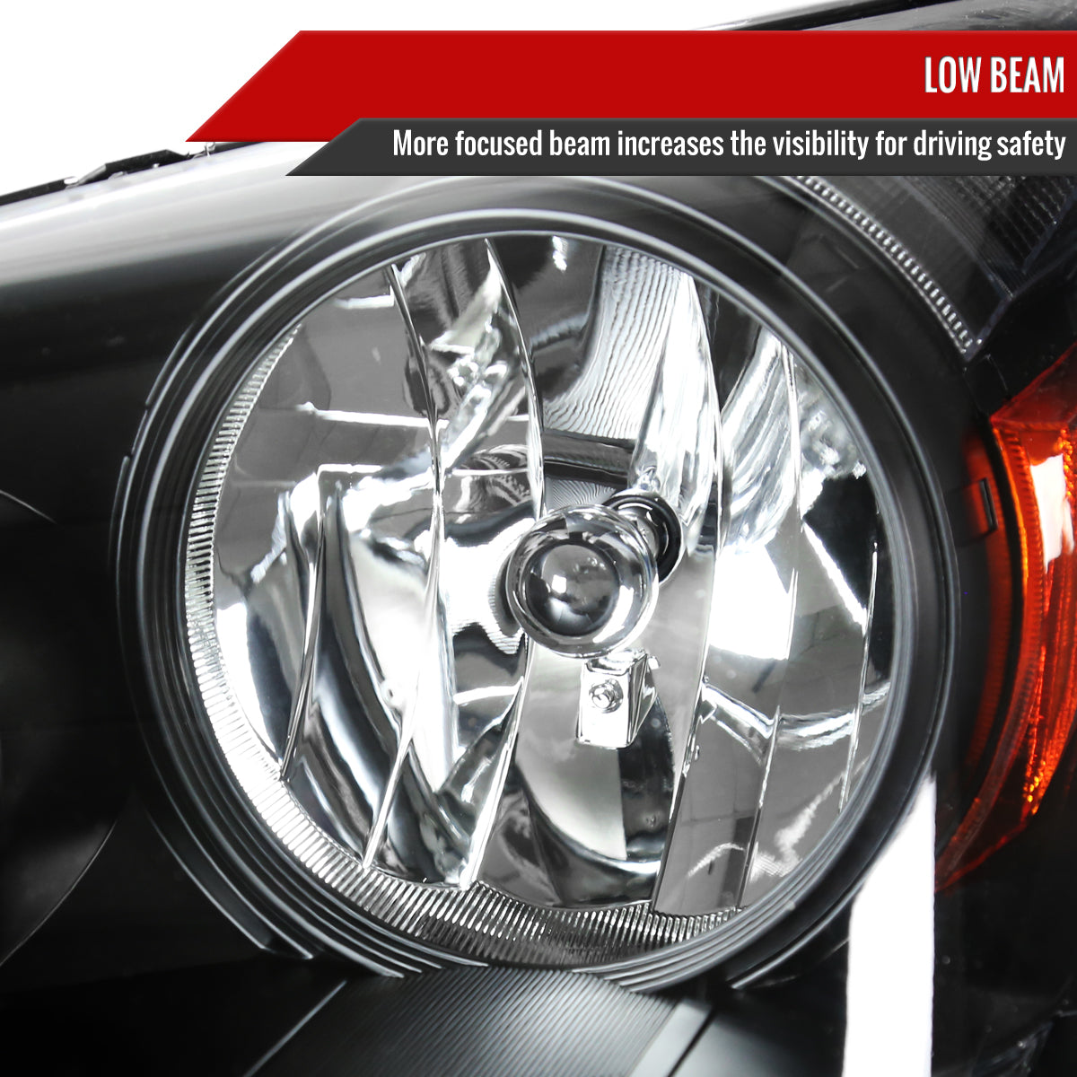 2005-2007 Honda Odyssey Factory Style Crystal Headlights w/ 9006 Bulbs (Matte Black Housing / Clear Lens)