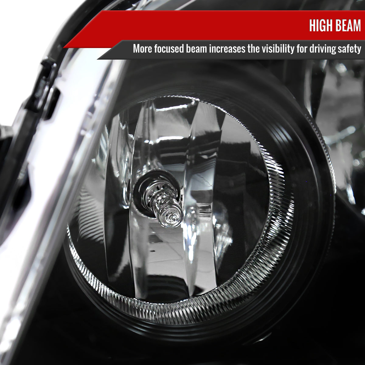 2005-2007 Honda Odyssey Factory Style Crystal Headlights w/ 9006 Bulbs (Matte Black Housing / Clear Lens)