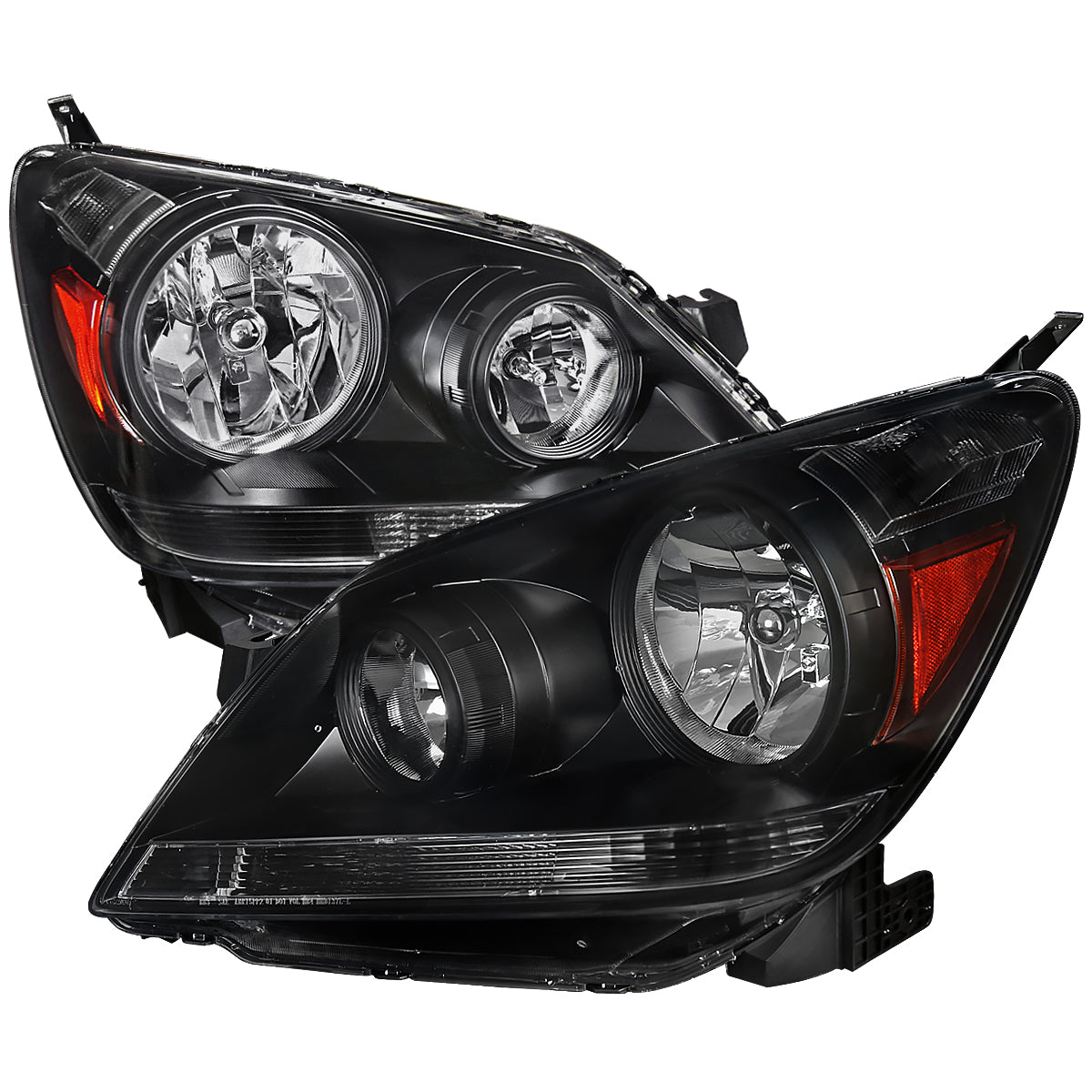 2005-2007 Honda Odyssey Factory Style Crystal Headlights w/ 9006 Bulbs (Matte Black Housing / Clear Lens)