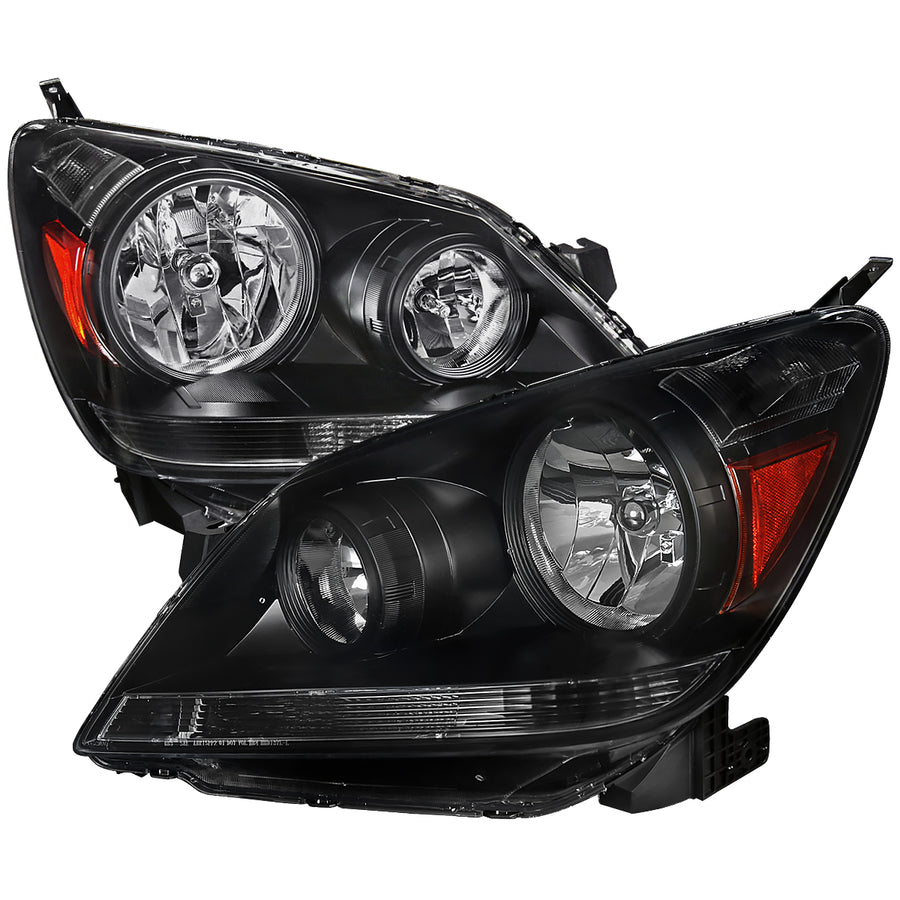 2005-2007 Honda Odyssey Factory Style Crystal Headlights w/ 9006 Bulbs (Matte Black Housing / Clear Lens)