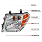 2005-2008 Nissan Frontier / 2005-2006 Pathfinder Factory Style Headlights (Chrome Housing / Clear Lens)