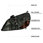 2003-2005 Honda Pilot Factory Style Headlight (Chrome Housing / Smoked Lens)
