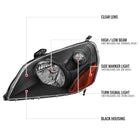 2003-2005 Honda Pilot Factory Style Headlight (Matte Black Housing / Clear Lens)