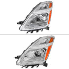 2006-2009 Toyota Prius Factory Style Headlights with Amber Reflector (Chrome Housing / Clear Lens)