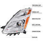 2006-2009 Toyota Prius Factory Style Headlights with Amber Reflector (Chrome Housing / Clear Lens)