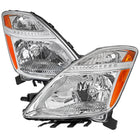 2006-2009 Toyota Prius Factory Style Headlights with Amber Reflector (Chrome Housing / Clear Lens)