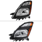 2006-2009 Toyota Prius Factory Style Headlights with Amber Reflector (Matte Black Housing / Clear Lens)