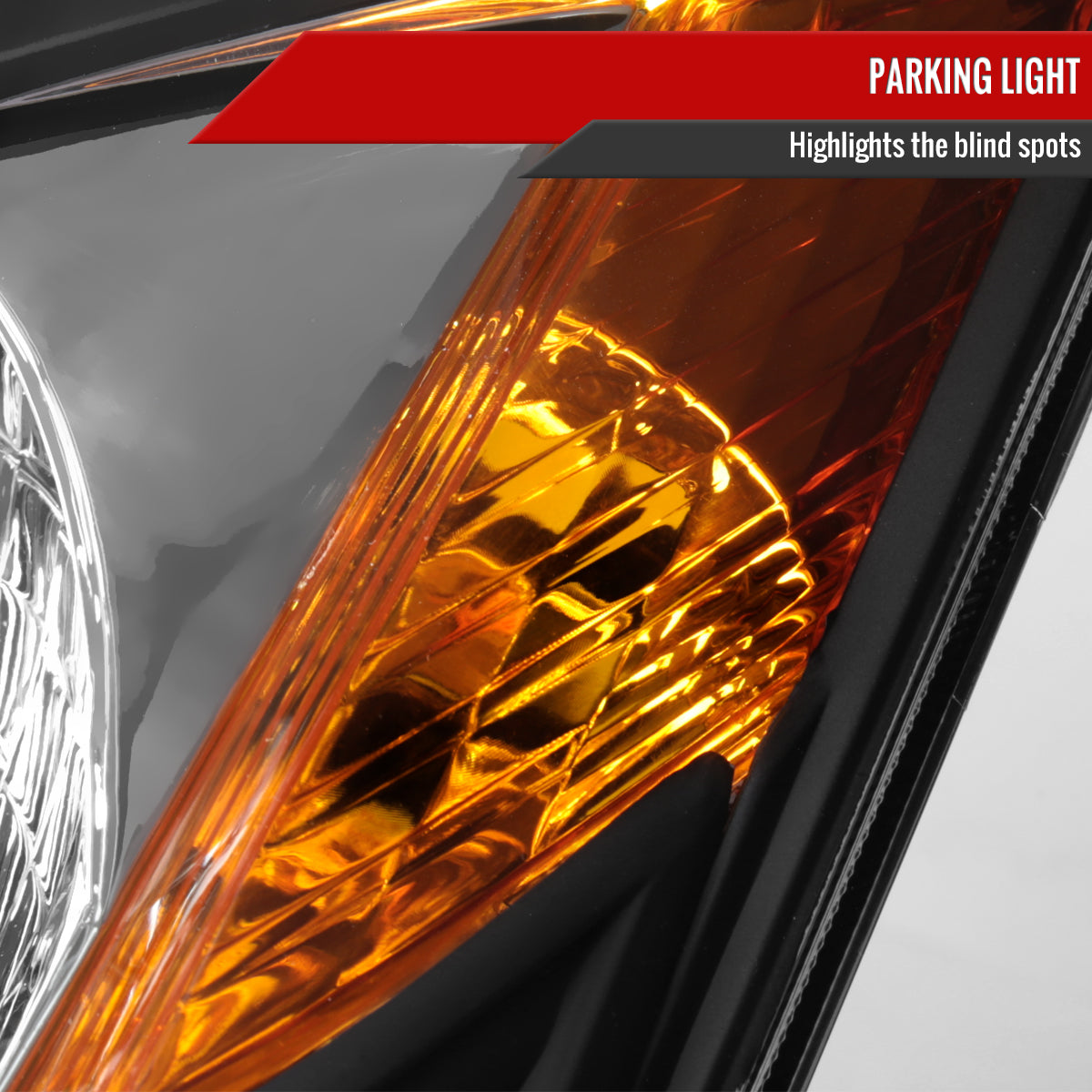 2006-2009 Toyota Prius Factory Style Headlights with Amber Reflector (Matte Black Housing / Clear Lens)