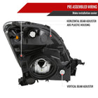 2006-2009 Toyota Prius Factory Style Headlights with Amber Reflector (Matte Black Housing / Clear Lens)