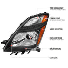 2006-2009 Toyota Prius Factory Style Headlights with Amber Reflector (Matte Black Housing / Clear Lens)