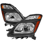 2006-2009 Toyota Prius Factory Style Headlights with Amber Reflector (Matte Black Housing / Clear Lens)