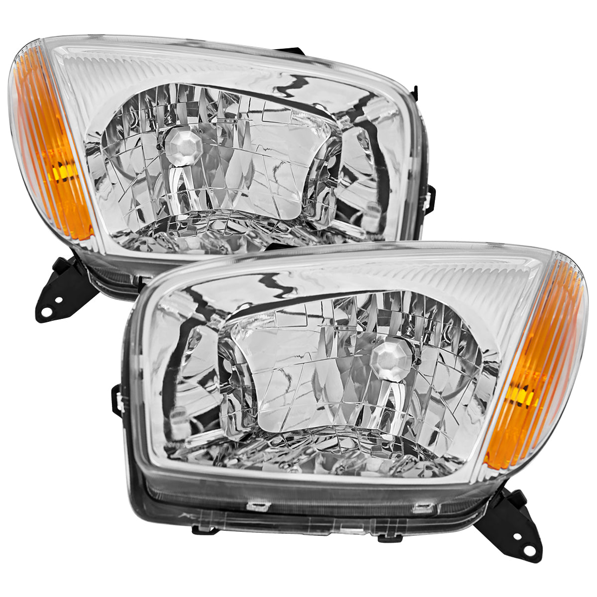 2001-2003 Toyota RAV4 Factory Style Headlights (Chrome Housing / Clear Lens)