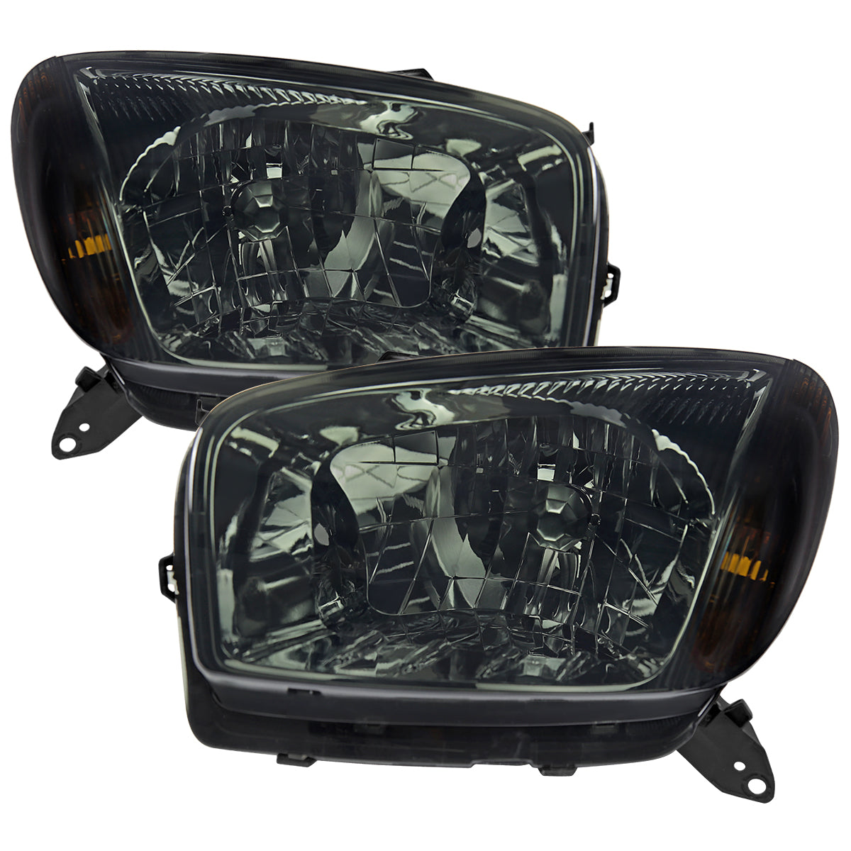 2001-2003 Toyota RAV4 Factory Style Headlights (Chrome Housing / Smoked Lens)