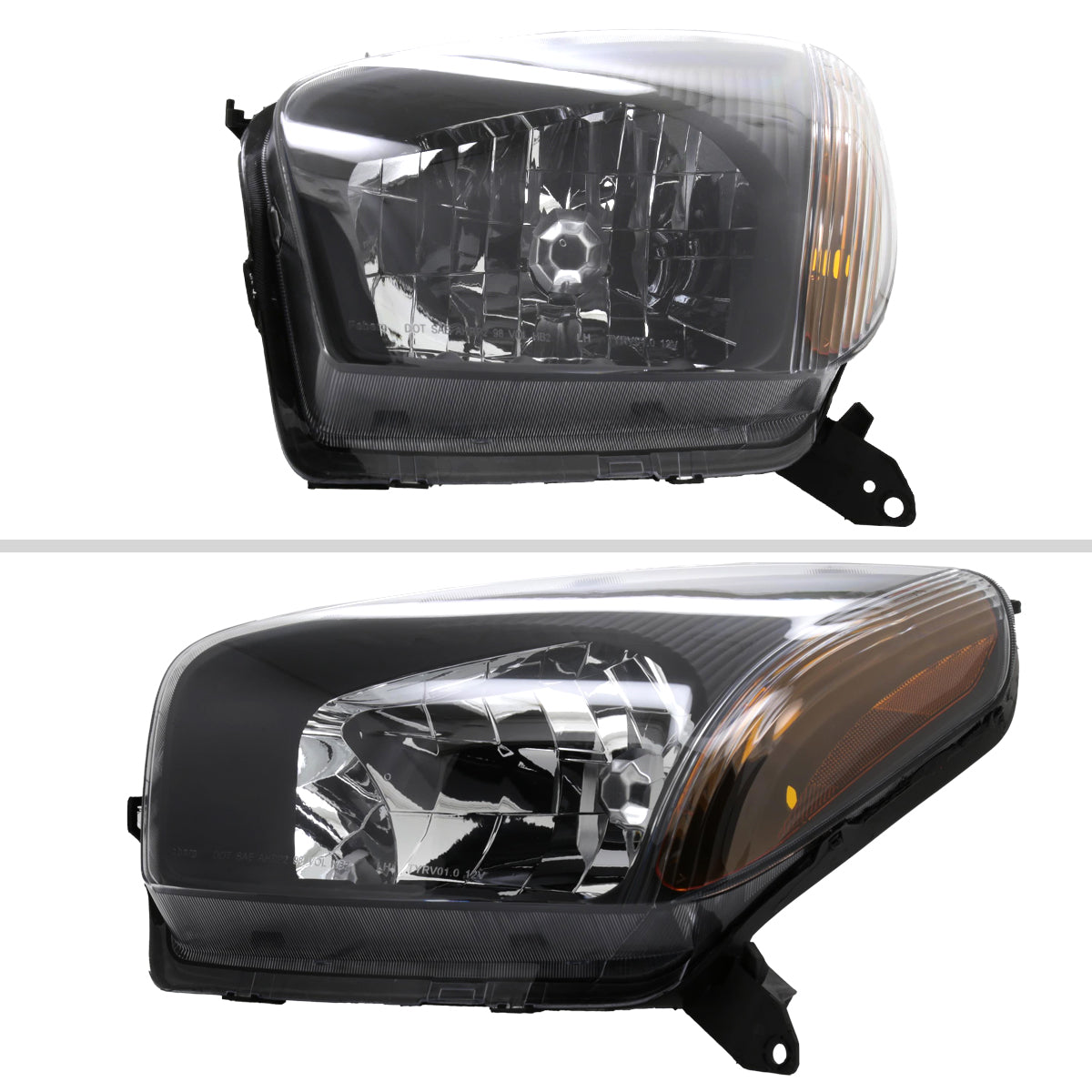 2001-2003 Toyota RAV4 Factory Style Headlights (Matte Black Housing / Clear Lens)