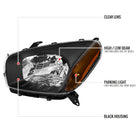 2001-2003 Toyota RAV4 Factory Style Headlights (Matte Black Housing / Clear Lens)
