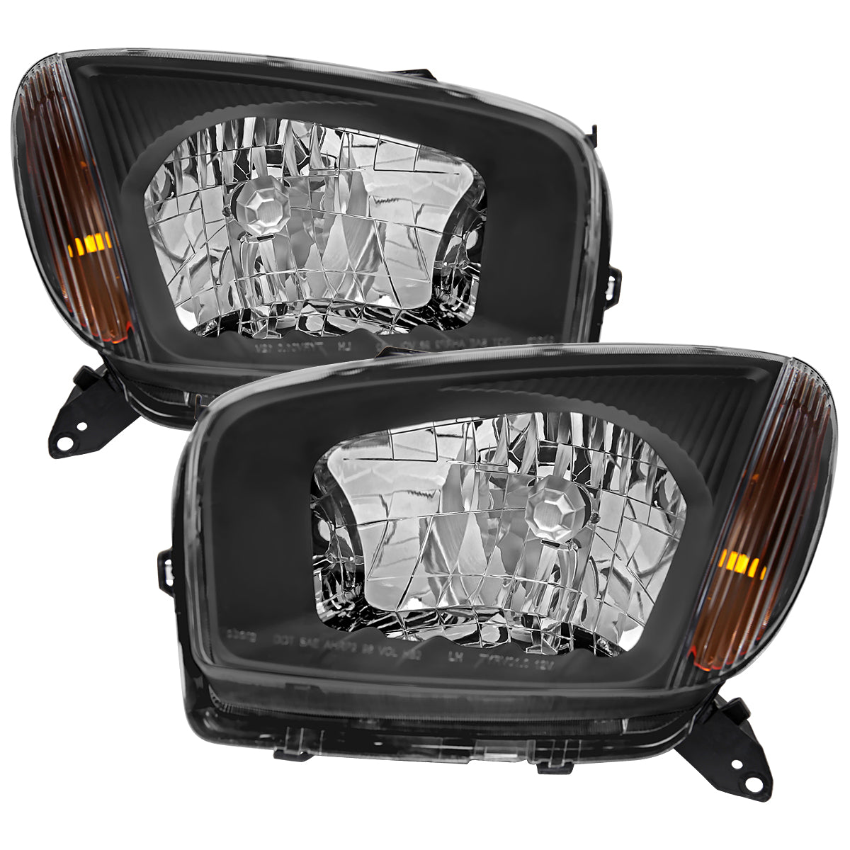 2001-2003 Toyota RAV4 Factory Style Headlights (Matte Black Housing / Clear Lens)