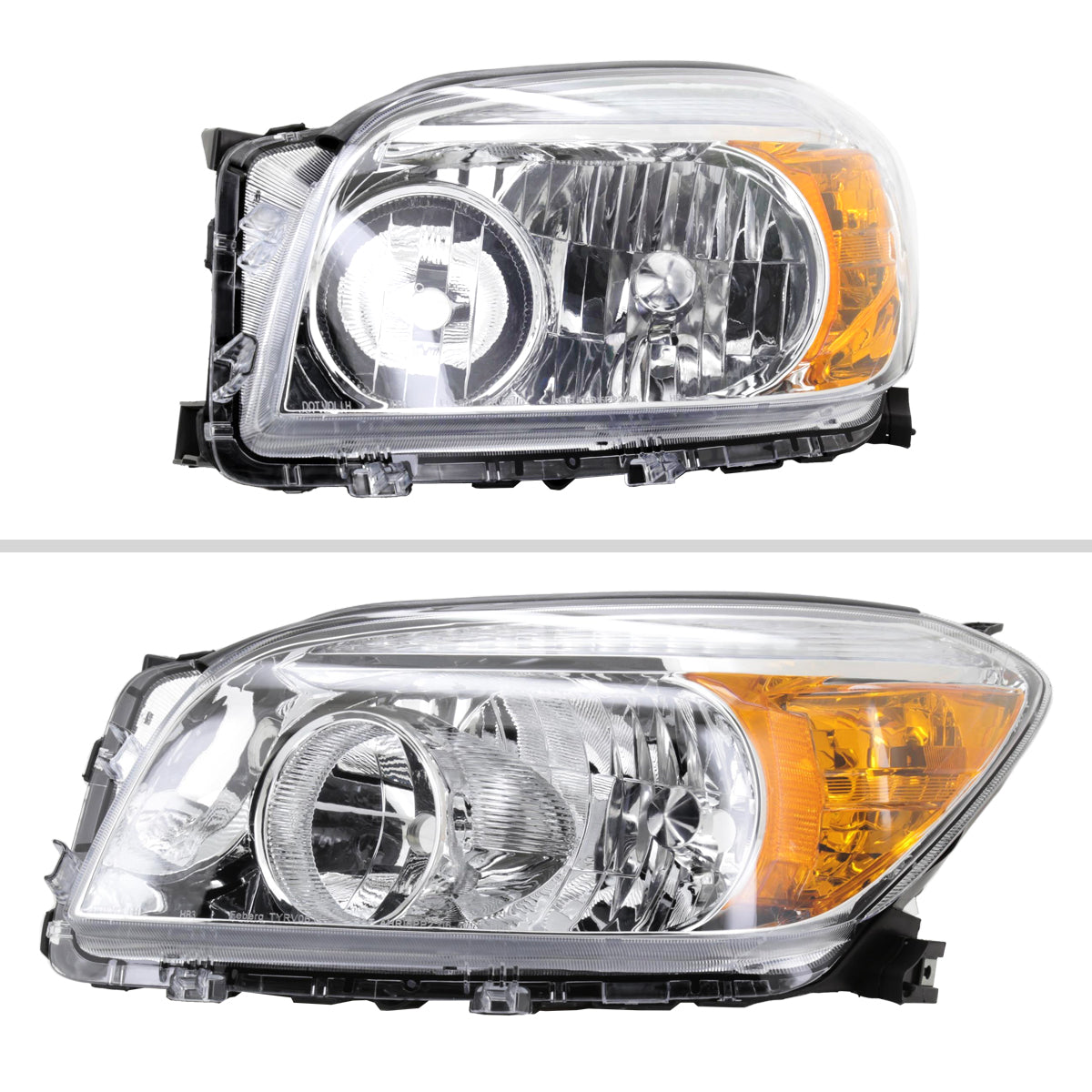 2006-2008 Toyota RAV4 Factory Style Headlights (Chrome Housing / Clear Lens)