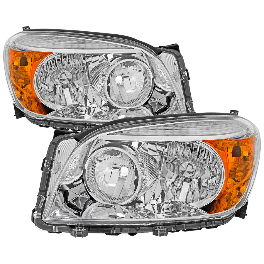 2006-2008 Toyota RAV4 Factory Style Headlights (Chrome Housing / Clear Lens)