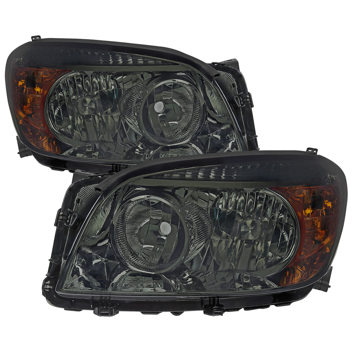 2006-2008 Toyota RAV4 Factory Style Headlights (Chrome Housing / Smoked Lens)