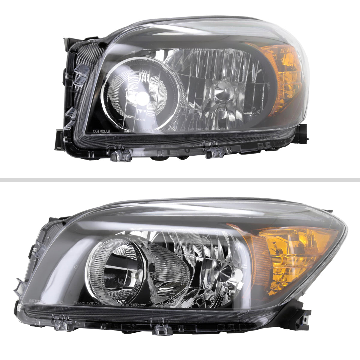 2006-2008 Toyota RAV4 Factory Style Headlights (Matte Black Housing / Clear Lens)