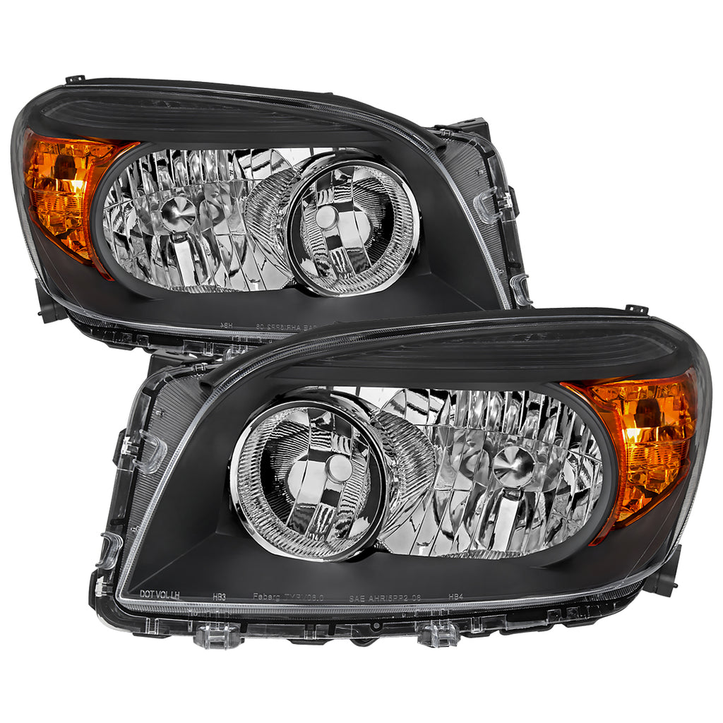 2006-2008 Toyota RAV4 Factory Style Headlights (Matte Black Housing/Clear Lens)