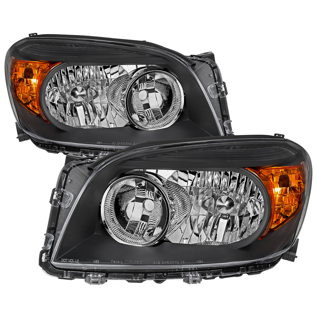 2006-2008 Toyota RAV4 Factory Style Headlights (Matte Black Housing / Clear Lens)