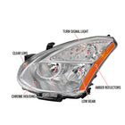 2008-2013 Nissan Rogue / 2014-2015 Rogue Select Factory Style Headlight (Chrome Housing / Clear Lens) - Driver Side Only