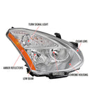 2008-2013 Nissan Rogue / 2014-2015 Rogue Select Factory Style Headlight (Chrome Housing  / Clear Lens) - Passenger Side Only