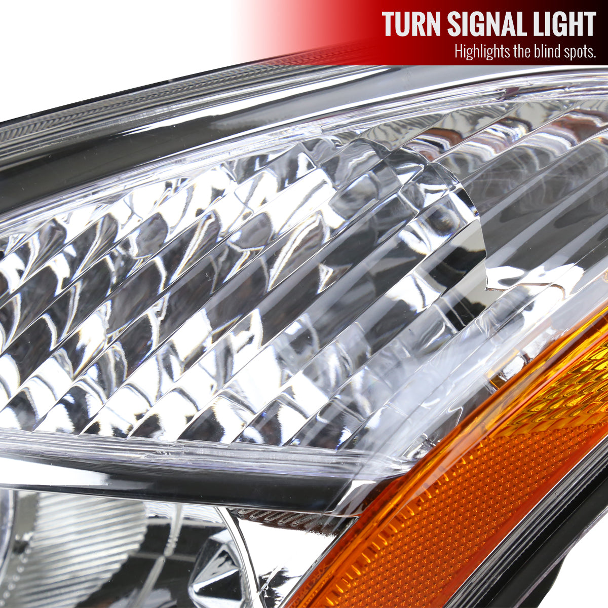 2008-2013 Nissan Rogue / 2014-2015 Rogue Select Factory Style Headlights (Chrome Housing  / Clear Lens)