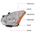 2008-2013 Nissan Rogue / 2014-2015 Rogue Select Factory Style Headlights (Chrome Housing  / Clear Lens)