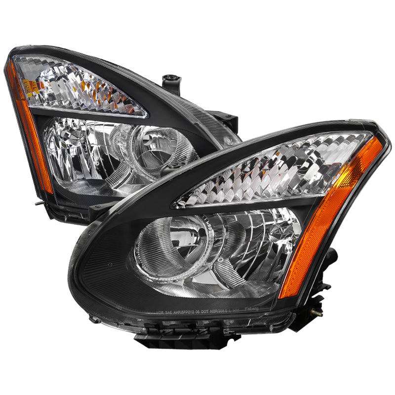 2008-2013 Nissan Rogue / 2014-2015 Rogue Select Factory Style Headlights (Matte Black Housing / Clear Lens)