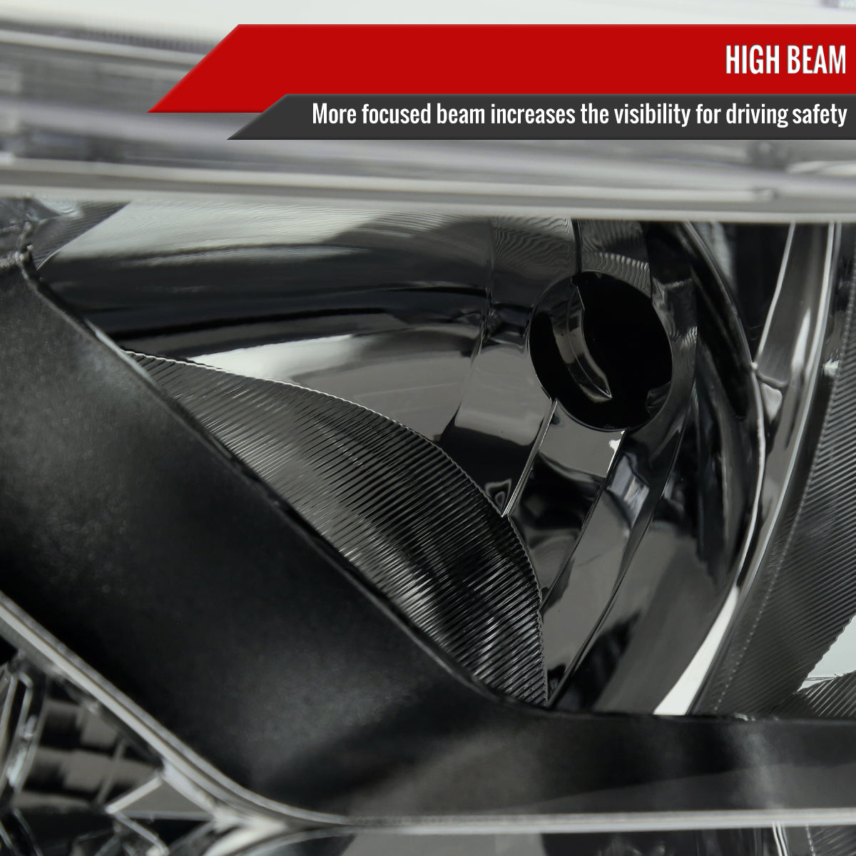 2014-2016 Nissan Rogue LED Strip Factory Style Headlights (Chrome Housing / Smoked Lens)