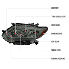 2014-2016 Nissan Rogue LED Strip Factory Style Headlights (Chrome Housing / Smoked Lens)