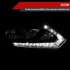 2014-2016 Nissan Rogue LED Strip Factory Style Passenger / Right Side Headlight (Matte Black Housing / Clear Lens)