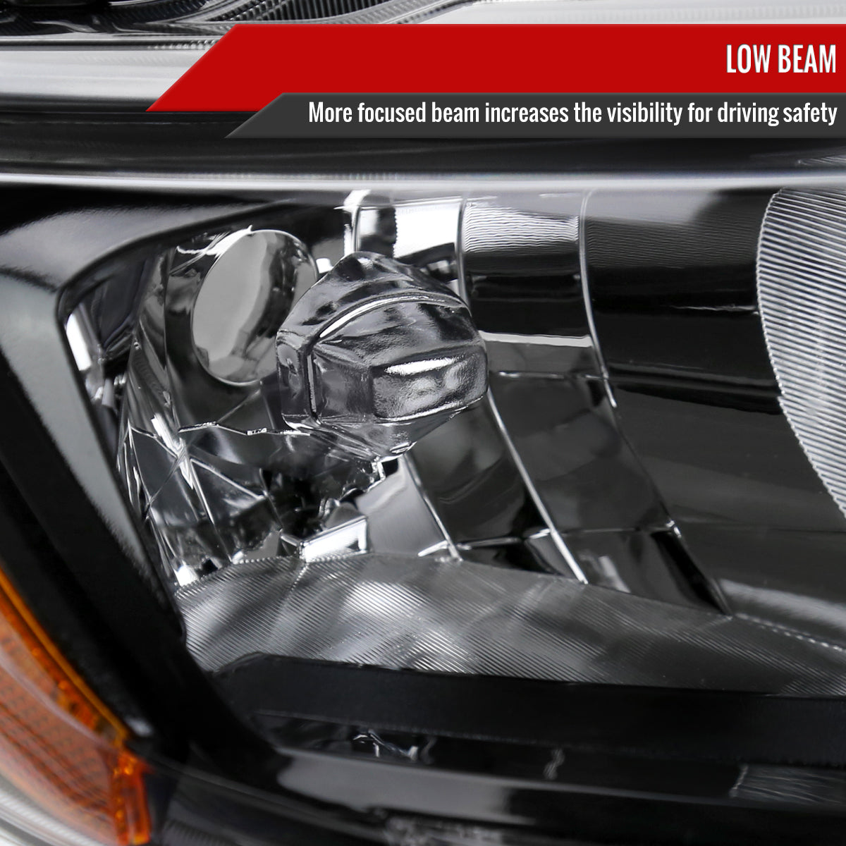 2014-2016 Nissan Rogue LED Strip Factory Style Passenger / Right Side Headlight (Matte Black Housing / Clear Lens)