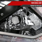 2014-2016 Nissan Rogue LED Strip Factory Style Passenger/Right Side Headlight (Matte Black Housing/Clear Lens)