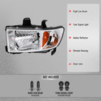 2006-2014 Honda Ridgeline Factory Style Replacement Headlights w/ Amber Reflectors (Chrome Housing  / Clear Lens)