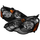 2002-2004 Acura RSX Factory Style Headlights (Matte Black Housing / Clear Lens)