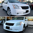 2007-2009 Nissan Sentra Factory Style Headlights with Amber Reflector (Chrome Housing / Clear Lens)