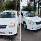 2007-2009 Nissan Sentra Factory Style Headlights with Amber Reflector (Chrome Housing / Clear Lens)
