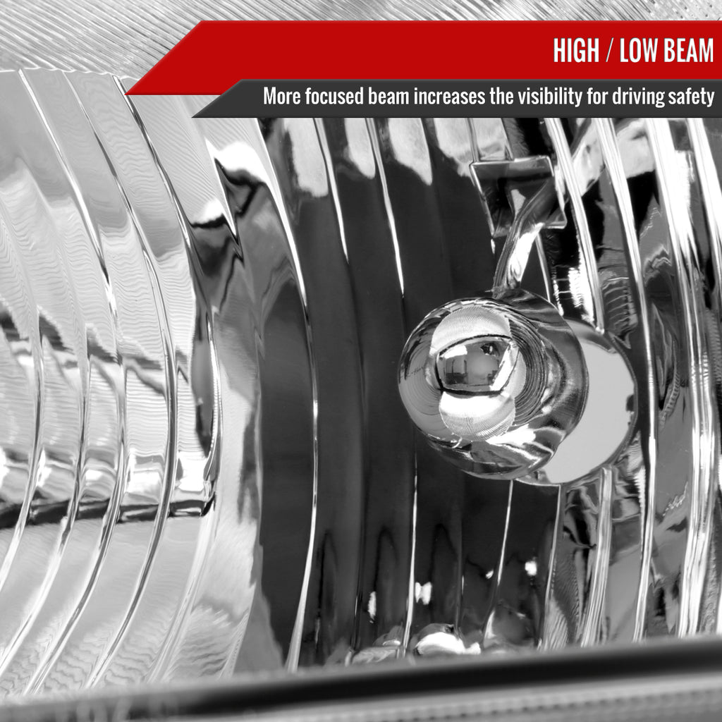 2007-2009 Nissan Sentra Factory Style Headlights with Amber Reflector (Chrome Housing/Clear Lens)