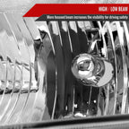 2007-2009 Nissan Sentra Factory Style Headlights with Amber Reflector (Chrome Housing/Clear Lens)