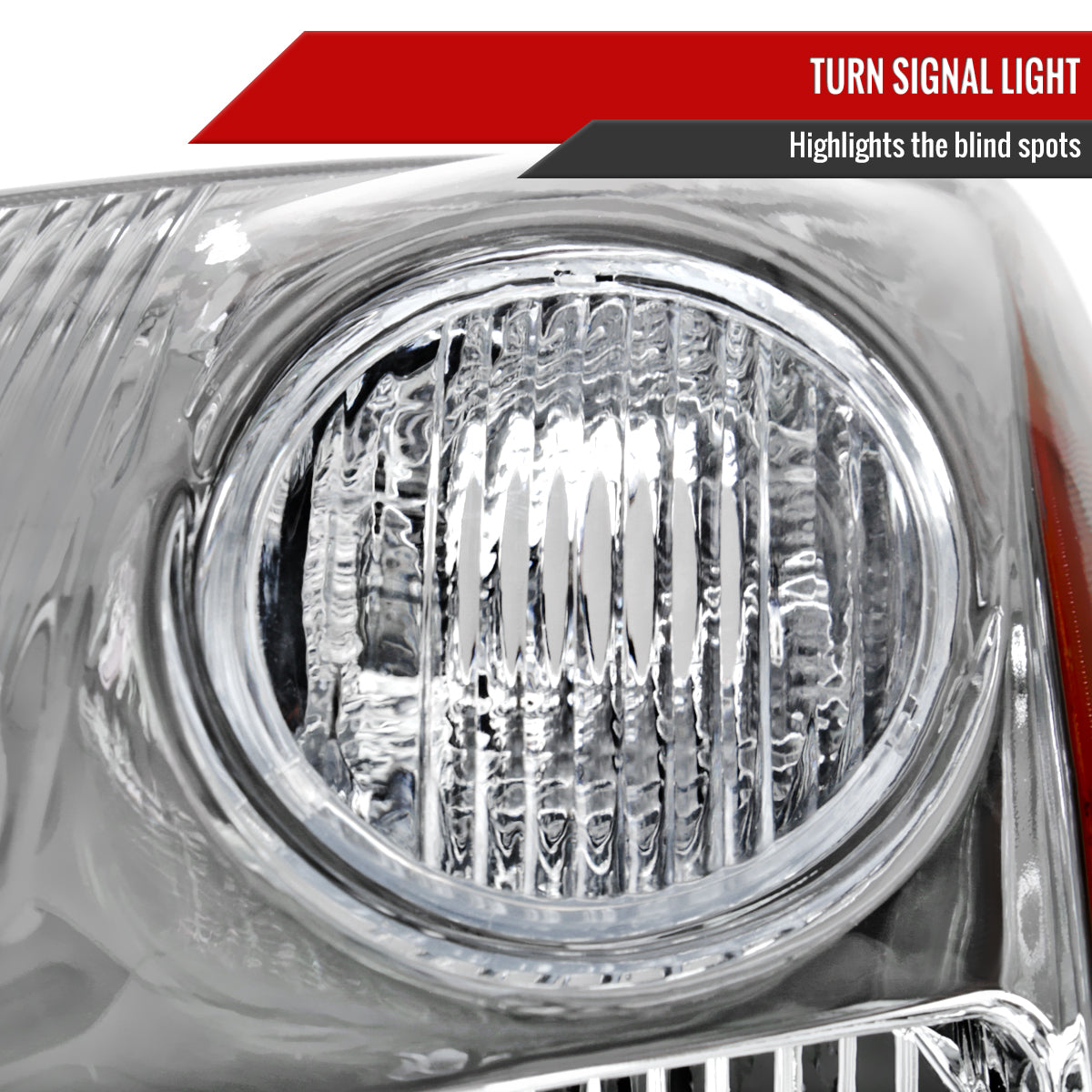 2007-2009 Nissan Sentra Factory Style Headlights with Amber Reflector (Chrome Housing / Clear Lens)