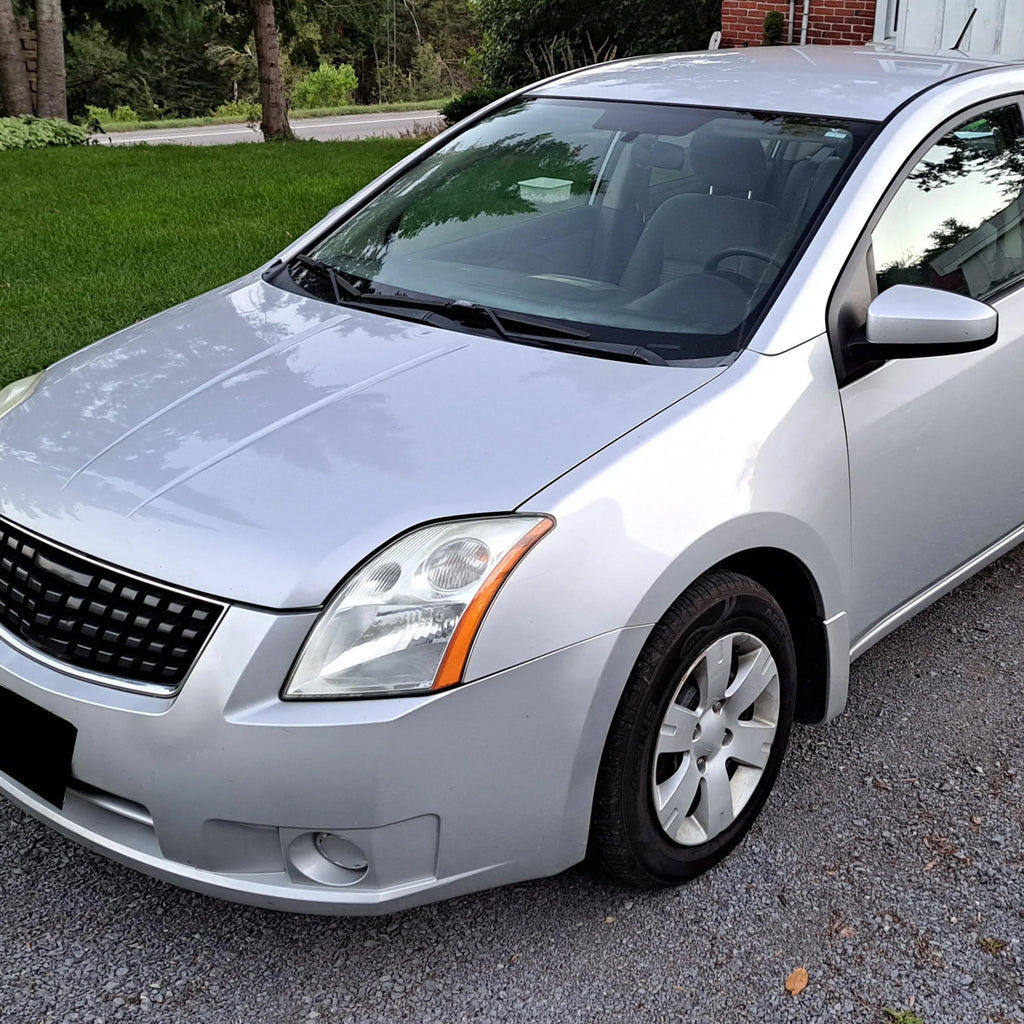 2007-2009 Nissan Sentra Factory Style Headlights with Amber Reflector (Chrome Housing/Clear Lens)