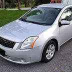 2007-2009 Nissan Sentra Factory Style Headlights with Amber Reflector (Chrome Housing/Clear Lens)