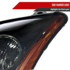 2007-2009 Nissan Sentra Factory Style Headlights with Amber Reflector (Chrome Housing / Smoked Lens)