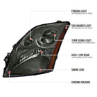 2007-2009 Nissan Sentra Factory Style Headlights with Amber Reflector (Chrome Housing / Smoked Lens)