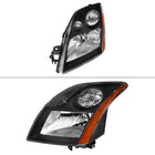 2007-2009 Nissan Sentra Factory Style Headlights with Amber Reflector (Matte Black Housing / Clear Lens)