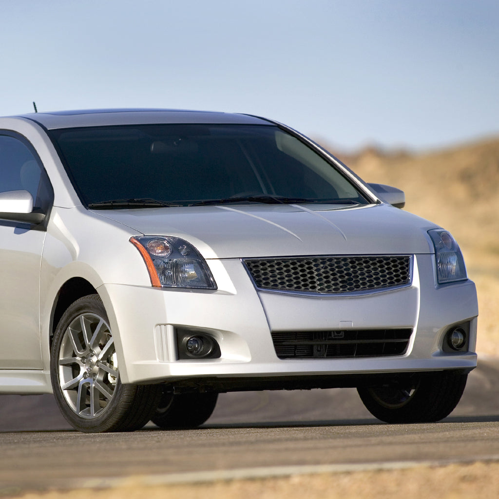 2007-2009 Nissan Sentra Factory Style Headlights with Amber Reflector (Matte Black Housing/Clear Lens)